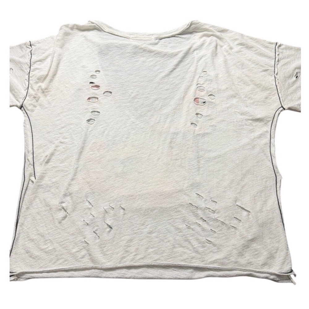Patriotic Eagle Graphic Tee Distressed USA Americana Festival Boho Boxy Large - Picture 3 of 9